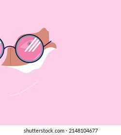 Design of a poster of a psychological problem.Search for one's self. The concept of a free state and acceptance of the environment. An image of the outline of a person who sees everything in pink