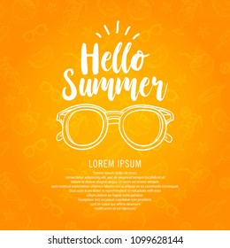 design poster summer with pattern background