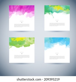 design poster template kid flyer children frame child green color set of shiny colorful vector watercolour scene valuable for any project where a platter of colour makes the difference design poster t