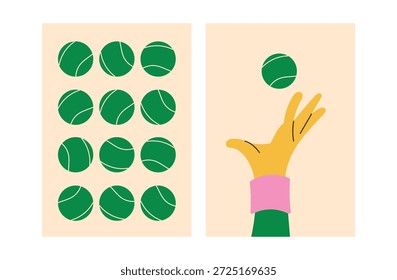 Diseño de póster arte de la pared mano agarrar bola abstracta única