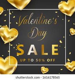 Design poster, web background for sales on Valentine's Day. Vector illustration.