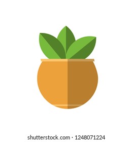 design potted plant icon. Flat illustration of potted plant. potted plant isolated on white background. beautiful potted plant symbol