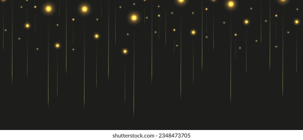 Diseño de fondo Premium Award con partícula de oro de caída y espacio de copia. Pancarta superpuesta brillante, tarjeta, afiche, impresión. Lujoso escenario de vacaciones con estrella dorada. Ilustración vectorial.