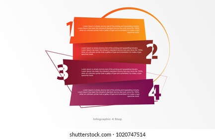 Design Presentation in business Infographic template with 4 Step Option. Vector EPS10.