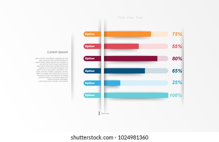 Design presentation template chart, graph for use in business plan on white background. vector infographic elements style.