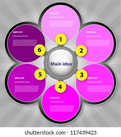 Design of presentation/choice template with empty text boxes