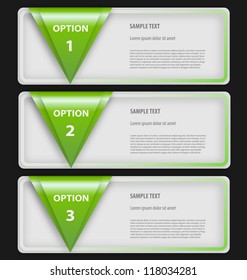 	Design of presentation/option template with three empty text boxes