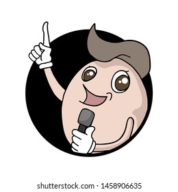 Design of presenter talking with microphone