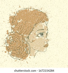 Design of pretty flamenco woman face
