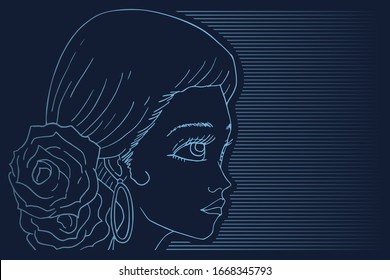 Design of pretty flamenco woman illustration