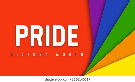 Design PRIDE HISTORY MONTH. Paper cut. LGBT colors. Minority problem. LGBTQ parade. Coexistence harmony and multicultural community integration. Vector illustration