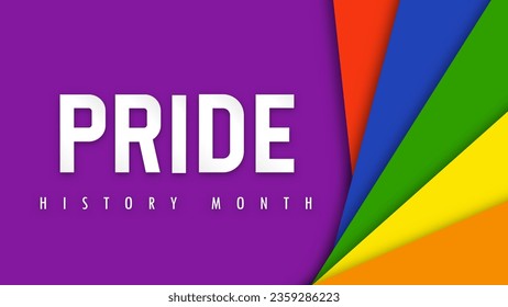 Design PRIDE HISTORY MONTH. Paper cut. LGBT colors. Minority problem. LGBTQ parade. Coexistence harmony and multicultural community integration. Vector illustration