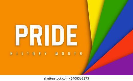 Design PRIDE HISTORY MONTH. Paper cut. LGBT colors. Minority problem. LGBTQ parade. Coexistence harmony and multicultural community integration. illustration