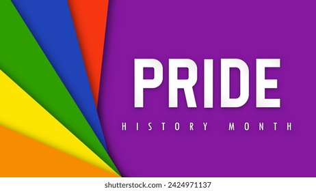 Design PRIDE HISTORY MONTH. Paper cut. LGBT colors. Minority problem. LGBTQ parade. Coexistence harmony and multicultural community integration. Vector illustration