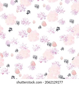 Design Print collection 
Floral illustration pink blue green in delicate shades, contemporary floral shapes, seamless pattern set. 
For print, paper, card, textille, fabric , clothing and other users.