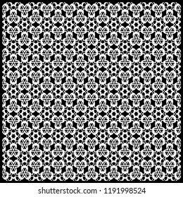 Design print for kerchief. The pattern of geometric floral ornament. Vector illustration. The idea for design prints for neck scarves, carpets, bandanas