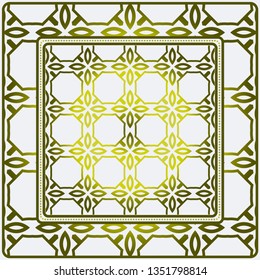 Design Print For Kerchief. The Pattern Of Geometric Ornament. Vector Illustration. The Idea For Design Prints For Neck Scarves, Carpets, Bandanas.