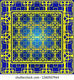 Design Print For Kerchief. The Pattern Of Geometric Ornament. Vector Illustration. The Idea For Design Prints For Neck Scarves, Carpets, Bandanas.