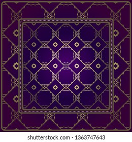 Design Print For Kerchief. The Pattern Of Geometric Ornament. Vector Illustration. The Idea For Design Prints For Neck Scarves, Carpets, Bandanas.