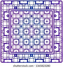 Design Print For Kerchief. The Pattern Of Geometric Ornament. Vector Illustration. The Idea For Design Prints For Neck Scarves, Carpets, Bandanas.