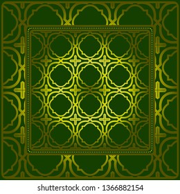 Design Print For Kerchief. The Pattern Of Geometric Ornament. Vector Illustration. The Idea For Design Prints For Neck Scarves, Carpets, Bandanas.