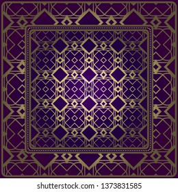 Design Print For Kerchief. The Pattern Of Geometric Ornament. Vector Illustration. The Idea For Design Prints For Neck Scarves, Carpets, Bandanas.