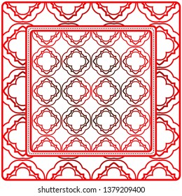 Design Print For Kerchief. The Pattern Of Geometric Ornament. Vector Illustration. The Idea For Design Prints For Neck Scarves, Carpets, Bandanas.