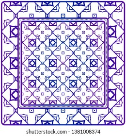 Design Print For Kerchief. The Pattern Of Geometric Ornament. Vector Illustration. The Idea For Design Prints For Neck Scarves, Carpets, Bandanas.