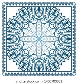 Design Print For Kerchief. The Pattern Of Geometric Ornament. Vector Illustration. The Idea For Design Prints For Neck Scarves, Carpets, Bandanas.