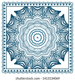 Design Print For Kerchief. The Pattern Of Geometric Ornament. Vector Illustration. The Idea For Design Prints For Neck Scarves, Carpets, Bandanas.