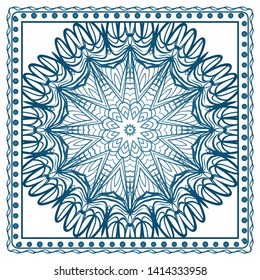 Design Print For Kerchief. The Pattern Of Geometric Ornament. Vector Illustration. The Idea For Design Prints For Neck Scarves, Carpets, Bandanas.