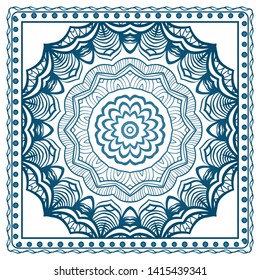 Design Print For Kerchief. The Pattern Of Geometric Ornament. Vector Illustration. The Idea For Design Prints For Neck Scarves, Carpets, Bandanas.