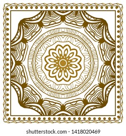 Design Print For Kerchief. The Pattern Of Geometric Ornament. Vector Illustration. The Idea For Design Prints For Neck Scarves, Carpets, Bandanas.