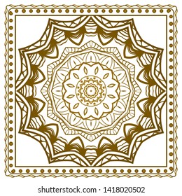 Design Print For Kerchief. The Pattern Of Geometric Ornament. Vector Illustration. The Idea For Design Prints For Neck Scarves, Carpets, Bandanas.