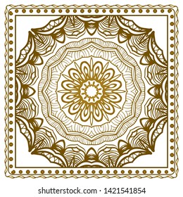 Design Print For Kerchief. The Pattern Of Geometric Ornament. Vector Illustration. The Idea For Design Prints For Neck Scarves, Carpets, Bandanas.