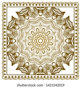 Design Print For Kerchief. The Pattern Of Geometric Ornament. Vector Illustration. The Idea For Design Prints For Neck Scarves, Carpets, Bandanas.