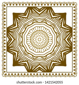 Design Print For Kerchief. The Pattern Of Geometric Ornament. Vector Illustration. The Idea For Design Prints For Neck Scarves, Carpets, Bandanas.