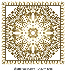 Design Print For Kerchief. The Pattern Of Geometric Ornament. Vector Illustration. The Idea For Design Prints For Neck Scarves, Carpets, Bandanas.