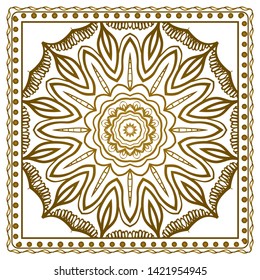 Design Print For Kerchief. The Pattern Of Geometric Ornament. Vector Illustration. The Idea For Design Prints For Neck Scarves, Carpets, Bandanas.