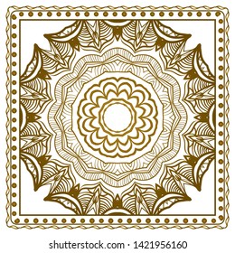 Design Print For Kerchief. The Pattern Of Geometric Ornament. Vector Illustration. The Idea For Design Prints For Neck Scarves, Carpets, Bandanas.