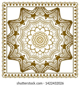 Design Print For Kerchief. The Pattern Of Geometric Ornament. Vector Illustration. The Idea For Design Prints For Neck Scarves, Carpets, Bandanas.