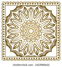 Design Print For Kerchief. The Pattern Of Geometric Ornament. Vector Illustration. The Idea For Design Prints For Neck Scarves, Carpets, Bandanas.