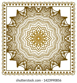 Design Print For Kerchief. The Pattern Of Geometric Ornament. Vector Illustration. The Idea For Design Prints For Neck Scarves, Carpets, Bandanas.