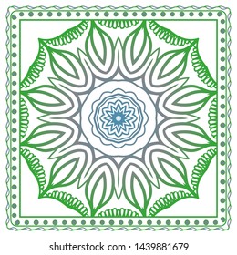 Design Print For Kerchief. The Pattern Of Geometric Ornament. Vector Illustration. The Idea For Design Prints For Neck Scarves, Carpets, Bandanas.
