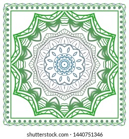 Design Print For Kerchief. The Pattern Of Geometric Ornament. Vector Illustration. The Idea For Design Prints For Neck Scarves, Carpets, Bandanas.