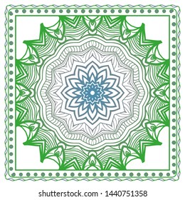 Design Print For Kerchief. The Pattern Of Geometric Ornament. Vector Illustration. The Idea For Design Prints For Neck Scarves, Carpets, Bandanas.