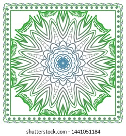 Design Print For Kerchief. The Pattern Of Geometric Ornament. Vector Illustration. The Idea For Design Prints For Neck Scarves, Carpets, Bandanas.