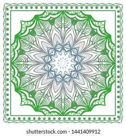Design Print For Kerchief. The Pattern Of Geometric Ornament. Vector Illustration. The Idea For Design Prints For Neck Scarves, Carpets, Bandanas.