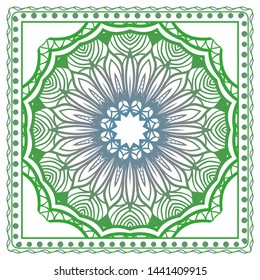 Design Print For Kerchief. The Pattern Of Geometric Ornament. Vector Illustration. The Idea For Design Prints For Neck Scarves, Carpets, Bandanas.