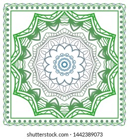 Design Print For Kerchief. The Pattern Of Geometric Ornament. Vector Illustration. The Idea For Design Prints For Neck Scarves, Carpets, Bandanas.